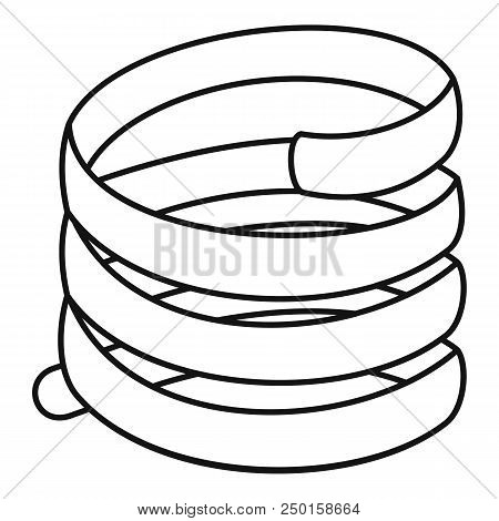 Short Spring Coil Icon. Outline Short Spring Coil Vector Icon For Web Design Isolated On White Backg