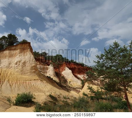 Rustrel, France - July 14, 2018: Photography Showing A Magnificent Landscape. The Photography Was Ta