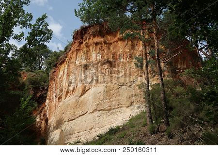 Rustrel, France - July 14, 2018: Photography Showing A Magnificent Landscape. The Photography Was Ta