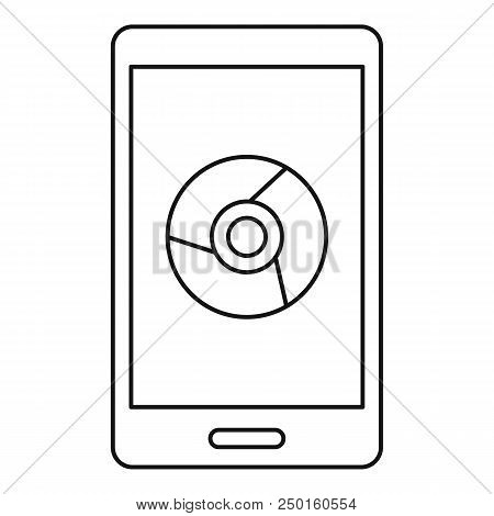 Smartphone Web Surf Icon. Outline Smartphone Web Surf Vector Icon For Web Design Isolated On White B
