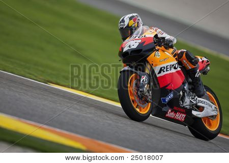 VALENCIA, Espanja - Marraskuu: Dani Pedrosa motogp Grand Prix Comunitat Valenciana Ricardo