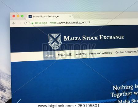 Amsterdam, The Netherlands - July 20, 2018: Official Website Of The Malta Stock Exchange, Originally