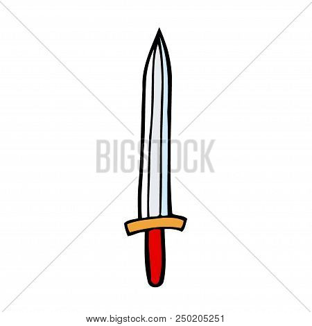 Cartoon Colored Image Of Dagger. Vector Illustration Isolated On White Background For Creating Sketc