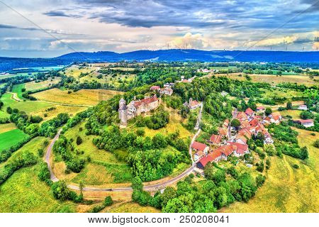 Chateau De Belvoir, A Medieval Castle In The Doubs Department Of The Bourgogne-franche-comte Region 