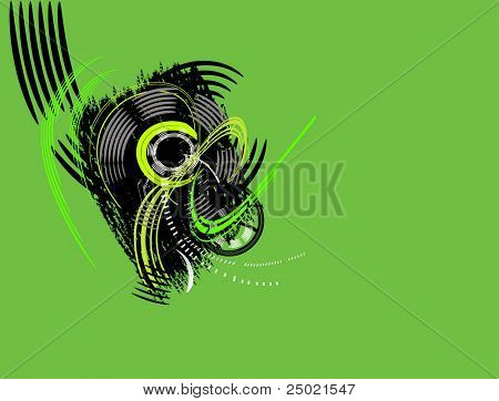 Système rotatoire. fond abstrait vert. illustration vectorielle