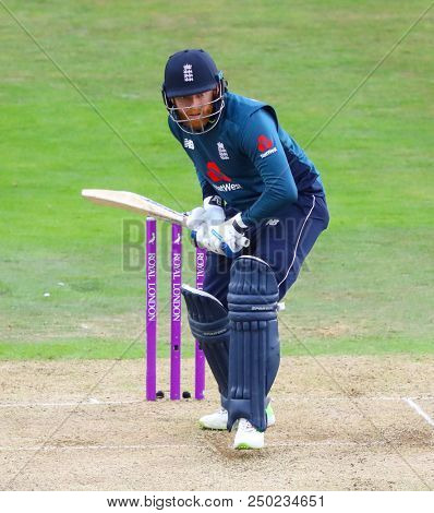 LEEDS, ENGLAND - JULY 17: Jonny Bairstow during the 3rd Royal London One day International match between England and India at Headingley Cricket Ground on July 17, 2018 in  England.  