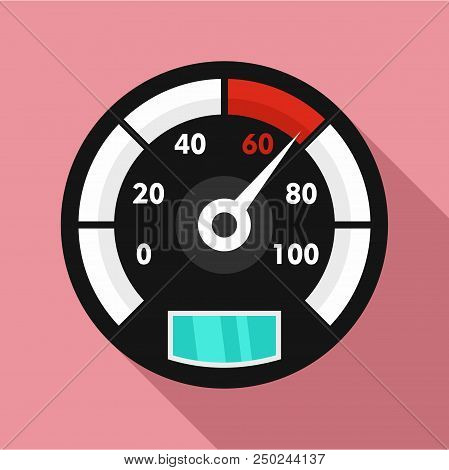 Motor Bike Speedometer Icon. Flat Illustration Of Motor Bike Speedometer Vector Icon For Web Design