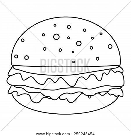 Cheeseburger Icon. Outline Cheeseburger Vector Icon For Web Design Isolated On White Background