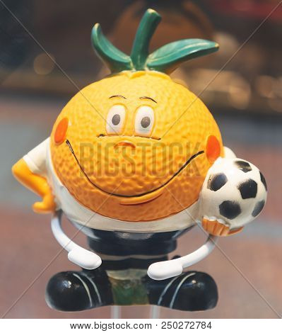 July 7, 2018, Moscow, Russia Official Mascot Fifa World Cup 1982 In Spain  An Orange Naranjito.