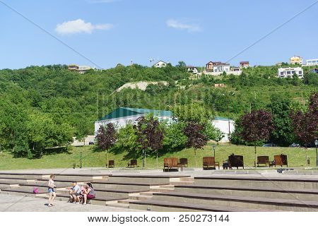 The Park Near The Square Of Alexander Ii And The House On The Clone Of The Mountain. Sunny Summer Da