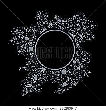 Silver  Dotted Round Frame  -  Flourish Metallic Cadre