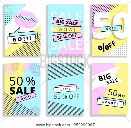 Summer Hand Drawn Calligraphyc Card Set. Vector Collection Of Bright Summer Cards. Beautiful Summer 
