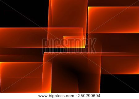 Wave Transparent Fractal  Background - Orange Background