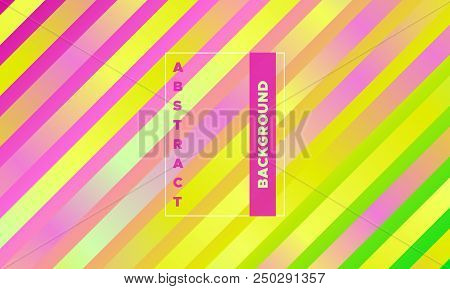 Colorful Striped Background With Glow Effect. Abstract Minimal Design With Trendy Gradient In Pink, 