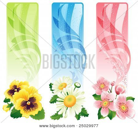 Vectorillustratie - bloem banners