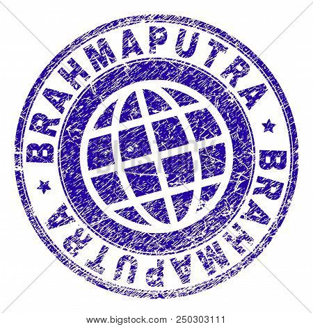 Brahmaputra Stamp Imprint With Grunge Texture. Blue Vector Rubber Seal Imprint Of Brahmaputra Captio