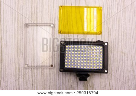 Some Led Lamps Blue Light Science And Technology Background