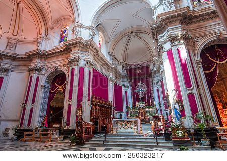 Interiors Of Duomo Church, Ragusa, Sicily, Italy