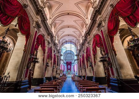 Interiors Of Duomo Church, Ragusa, Sicily, Italy