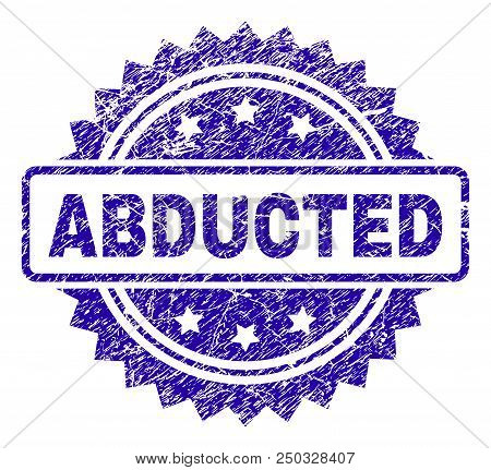 Abducted Stamp Watermark With Dirty Style. Blue Vector Rubber Seal Print Of Abducted Title With Dirt