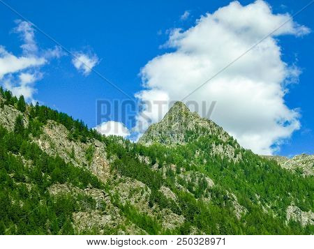 Panoramic View Of An Alpine Valley