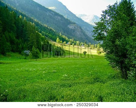 Panoramic View Of An Alpine Valley