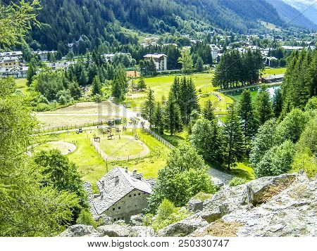 Panoramic View Of An Alpine Valley