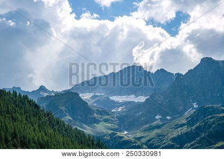 Panoramic View Of An Alpine Valley
