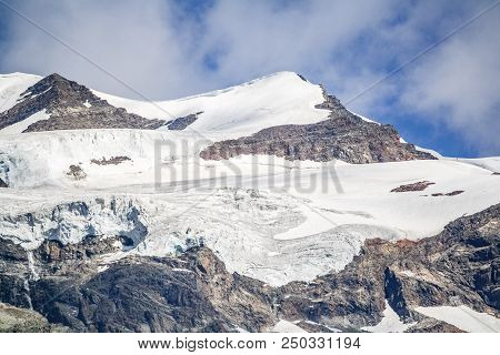Panoramic View Of Monte Rosa An Alpine Valley