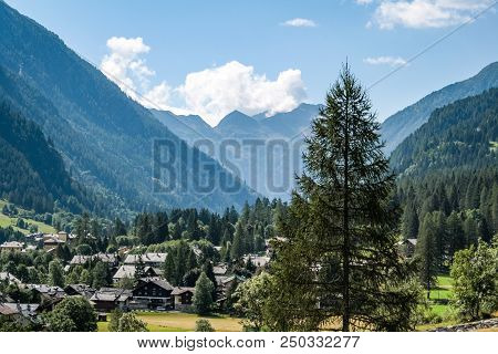 Panoramic View Of An Alpine Valley