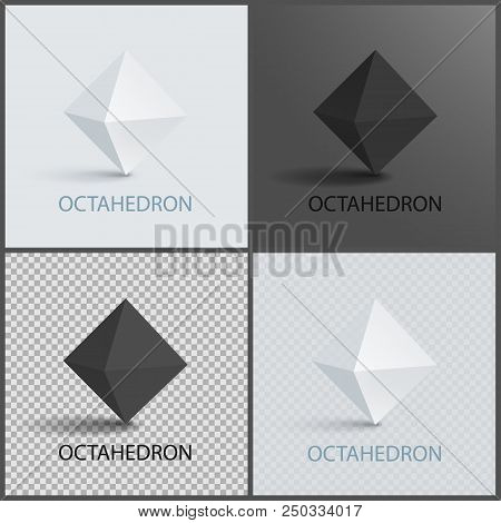 Octahedron Three-dimensional Shape Plane Faces, Regular Solid Figure With Eight Equal Triangular Fac