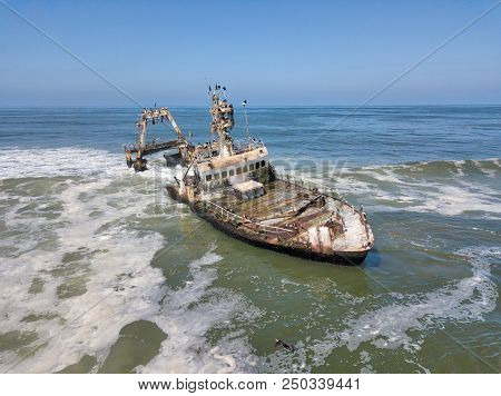 Ship Wreck Along The Skeleton Coast In Western Namibia Taken In January 2018