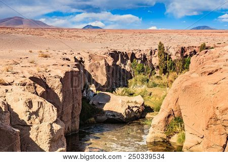 Volcanoes Licancabur And Juriques, Moon Valley, Atacama, Chile