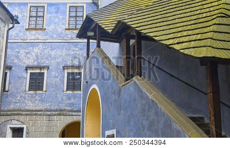 Courtyard On Buchlov Castle. Region South Moravia, Czech Republic.