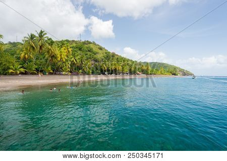 Le Carbet, Martinique, France - 23 July 2017: Le Carbet Beach In The North Of Martinique Island