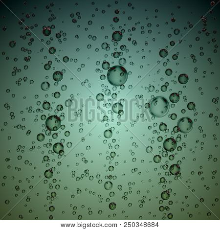 Realistic Underwater Bubbles. Water Bubbles With Reflection. Luxery Background. Effervescent Drink. 