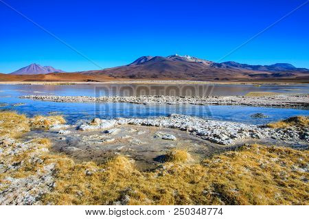 Volcanoes Licancabur And Juriques, Moon Valley, Atacama, Chile