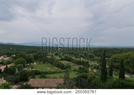 Photography Showing A The Village Of Grignan And Its Surrounding Area. The Photography Was Taken Fro