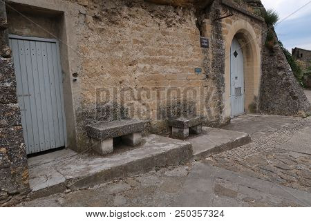 Photography Showing Some Old Stone Bench. The Photography Was Taken From The Small Village Of Grigna
