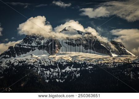 Sun Is Setting Over Mount Begbie, British Columbia, Canada