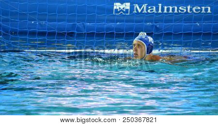 Budapest, Hungary - Jul 25, 2017. Kholod Dmitrii (10) Russian Waterpolo Player. Fina Waterpolo World