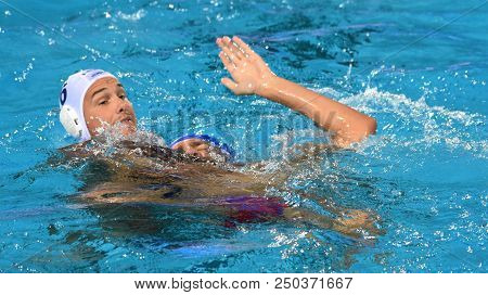 Budapest, Hungary - Jul 25, 2017. Hosnyanszky Norbert (6) Hungarian Waterpolo Player. Fina Waterpolo