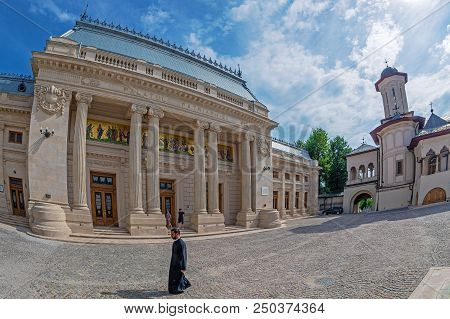 Bucharest, Romania - July 17, 2018: The Romanian Orthodox Patriarchal Cathedral Located On Patriarch