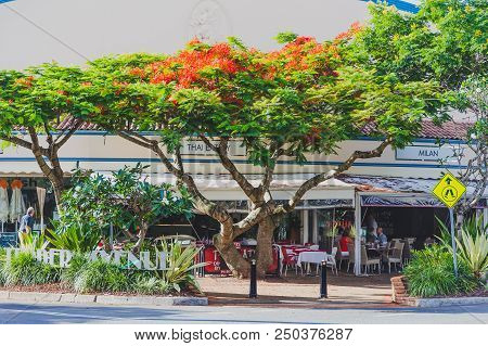 Gold Coast, Australia - January 7th, 2015: Detail Of Residential Streets In Surfers Paradise Near Te