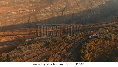 Aerial Photography. Industrial Zone. Extraction Of Natural Resources. Freight Transpot Works In The 