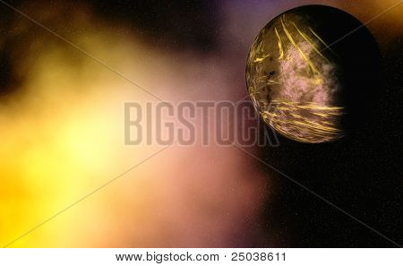 Immagine composita di un pianeta alieno ravvicinato