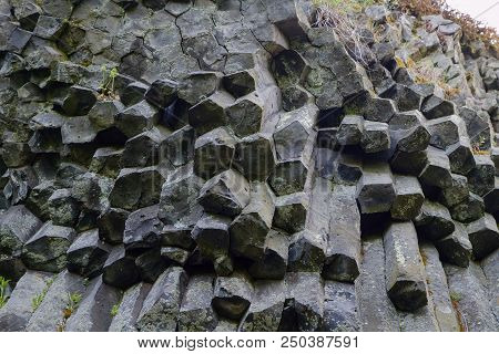 Basalt Waterfall By Somoska Castle In Slovakia