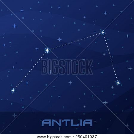 Constellation Antlia, Air Pump, Night Star Sky Poster, Flyer Advertisement