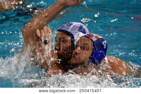 Budapest, Hungary - Jul 27, 2017. Randelovic Sava (srb, Cap 4) Fights Against Loncar Luka (cro, Cap 