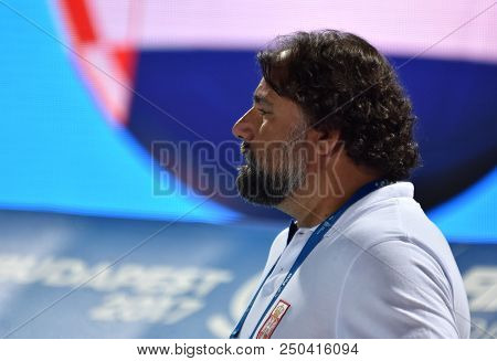 Budapest, Hungary - Jul 27, 2017. Savic Dejan, Head Coach Of Serbia. Fina Waterpolo World Championsh